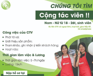 CHÚNG TÔI CẦN TUYỂN CỘNG TÁC VIÊN